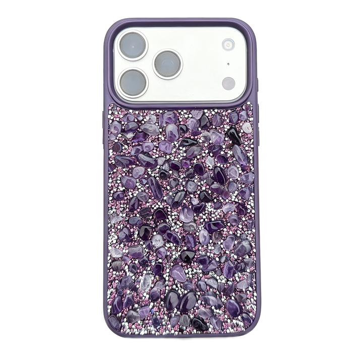 Amethyst Crystal iPhone Case – Handcrafted Protective Phone Case with Real Natural Stone
