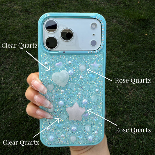 Clarity & Calm Energy Phone Case Clear Quartz × Rose Quartz • Balance Your Mind & Heart
