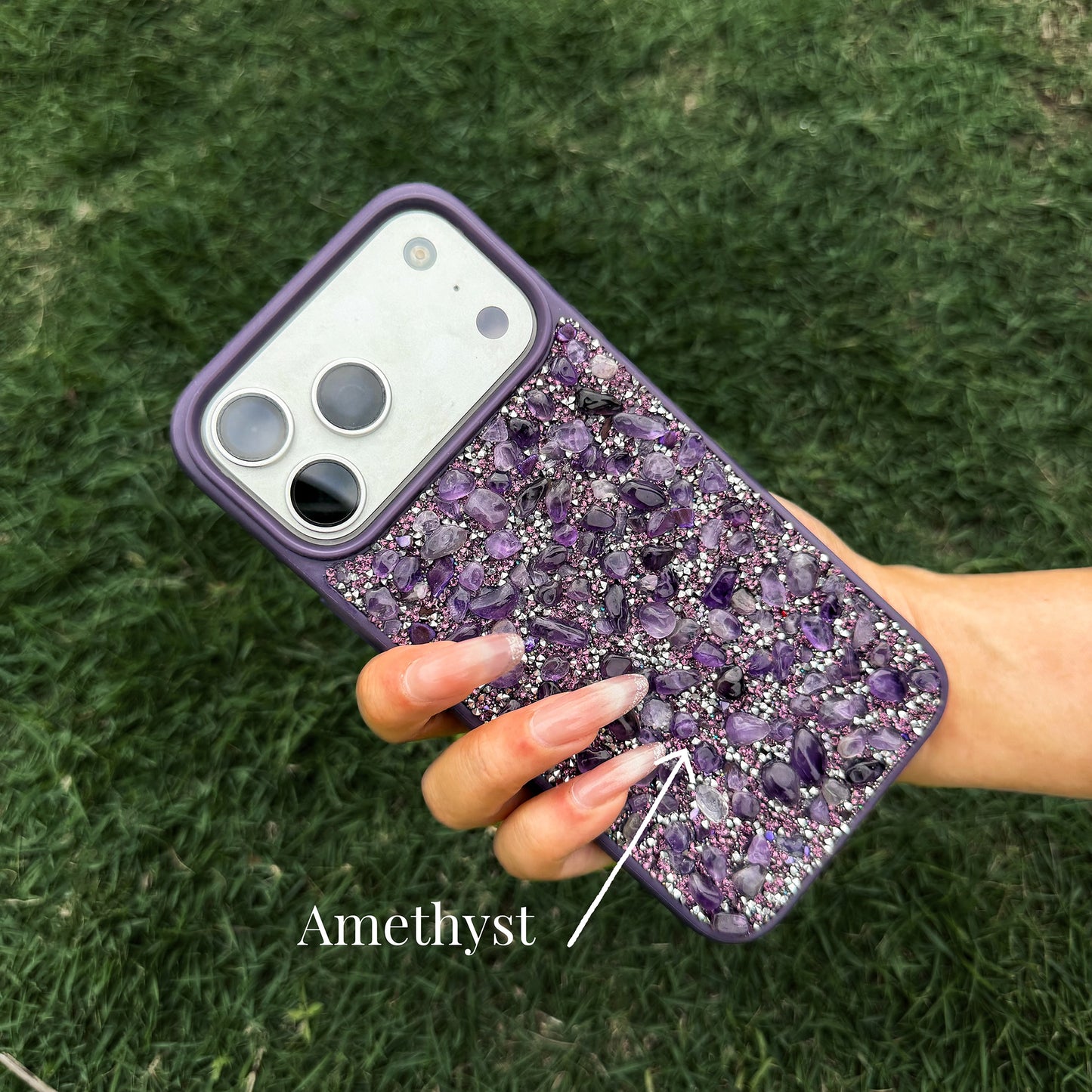 Amethyst Clarity Case Handcrafted Crystal Energy Phone Case