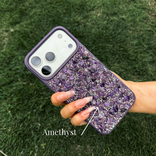 Amethyst Clarity Case Handcrafted Crystal Energy Phone Case