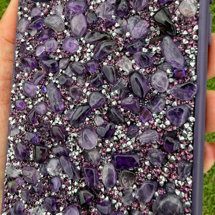 Amethyst Crystal iPhone Case – Handcrafted Protective Phone Case with Real Natural Stone