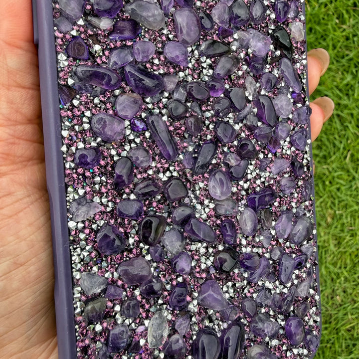 Amethyst Crystal iPhone Case – Handcrafted Protective Phone Case with Real Natural Stone