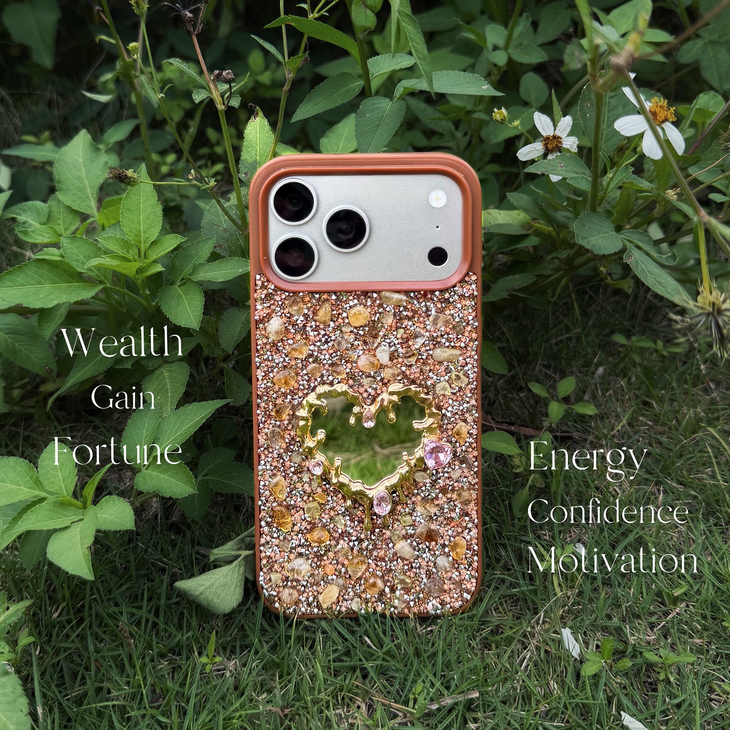 Wealth Crystal Phone Case Attract Abundance · Boost Confidence · Elevate Your Energy