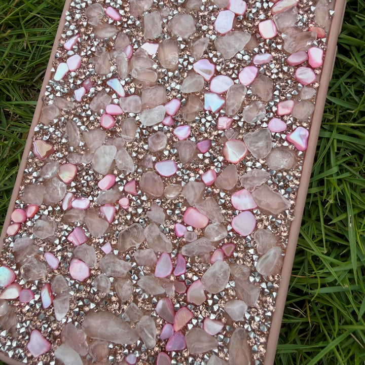 Rose Quartz Love Case Handcrafted Crystal Energy Phone Case