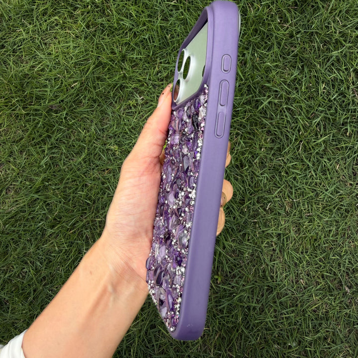 Amethyst Crystal iPhone Case – Handcrafted Protective Phone Case with Real Natural Stone