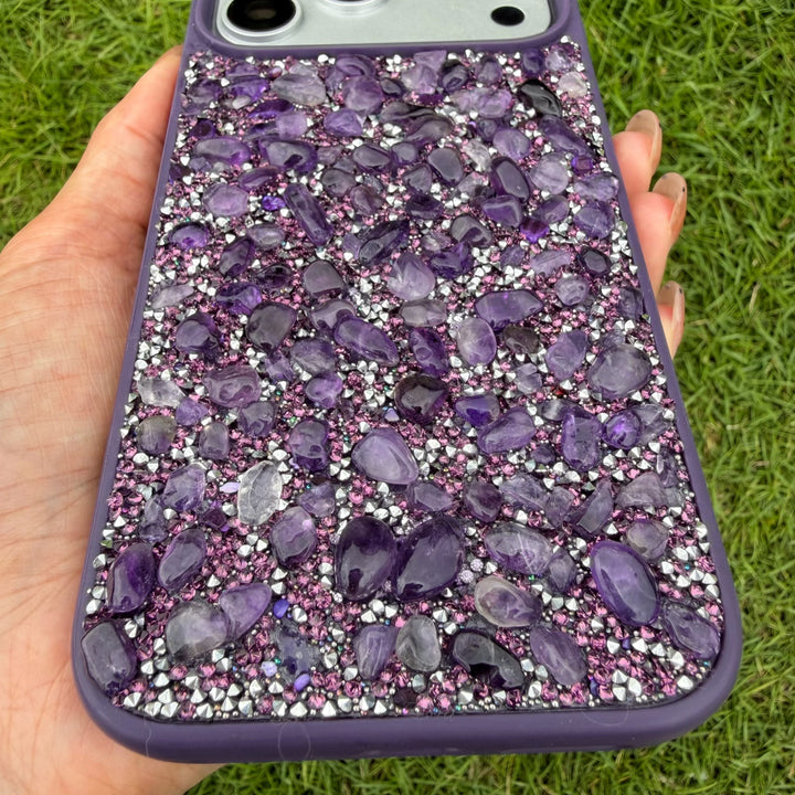 Amethyst Crystal iPhone Case – Handcrafted Protective Phone Case with Real Natural Stone