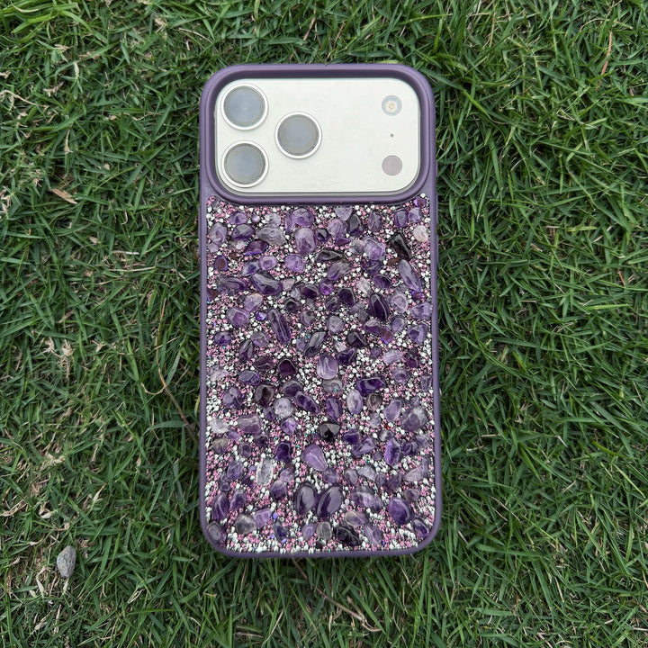 Amethyst Crystal iPhone Case – Handcrafted Protective Phone Case with Real Natural Stone