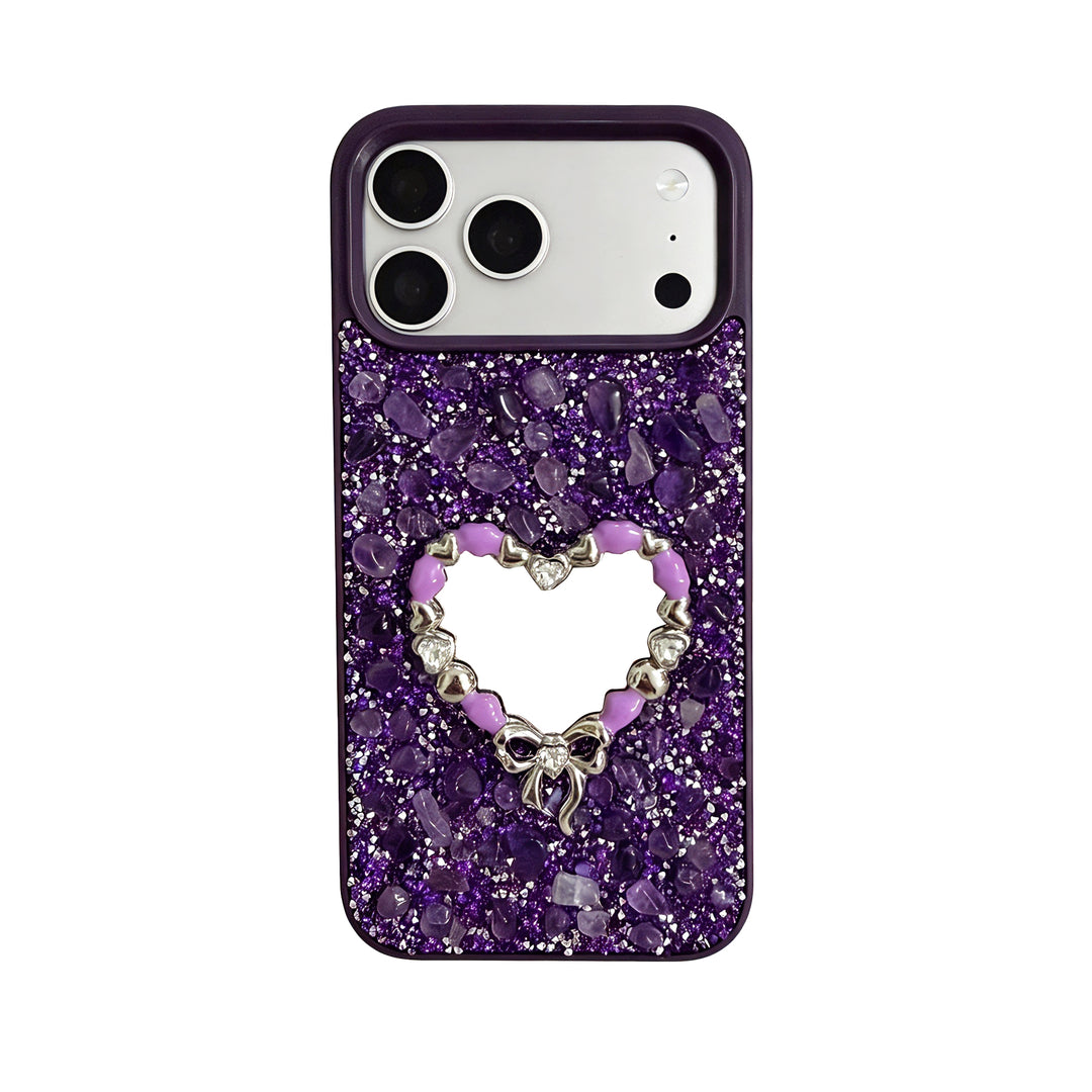 Amethyst Heart Crystal Energy Phone Case  Protection. Beauty. Intention.