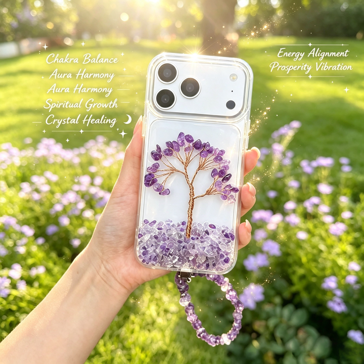 Amethyst Tree of Life Crystal Energy Phone Case — A Symbol of Growth, Balance &amp; Intuition