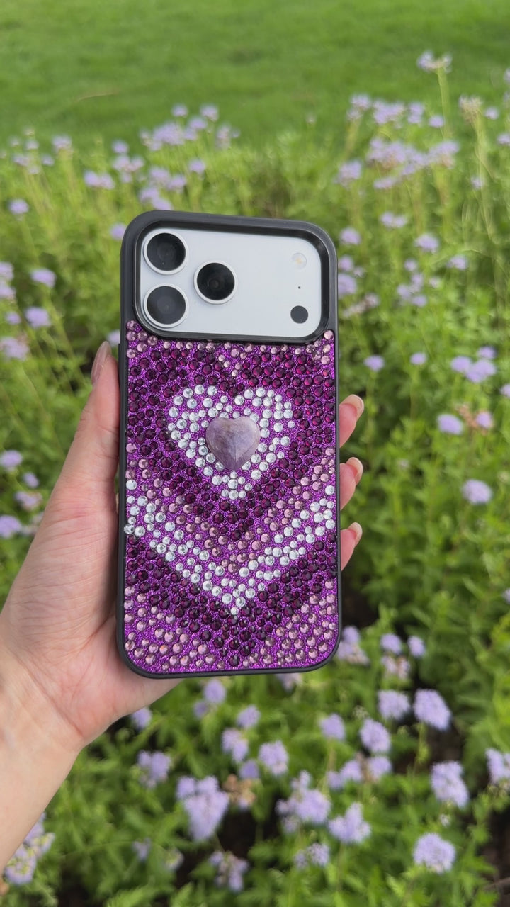 Amethyst Aura Crystal Phone Case -A Symbol of Calm, Intuition &amp; Inner Harmony