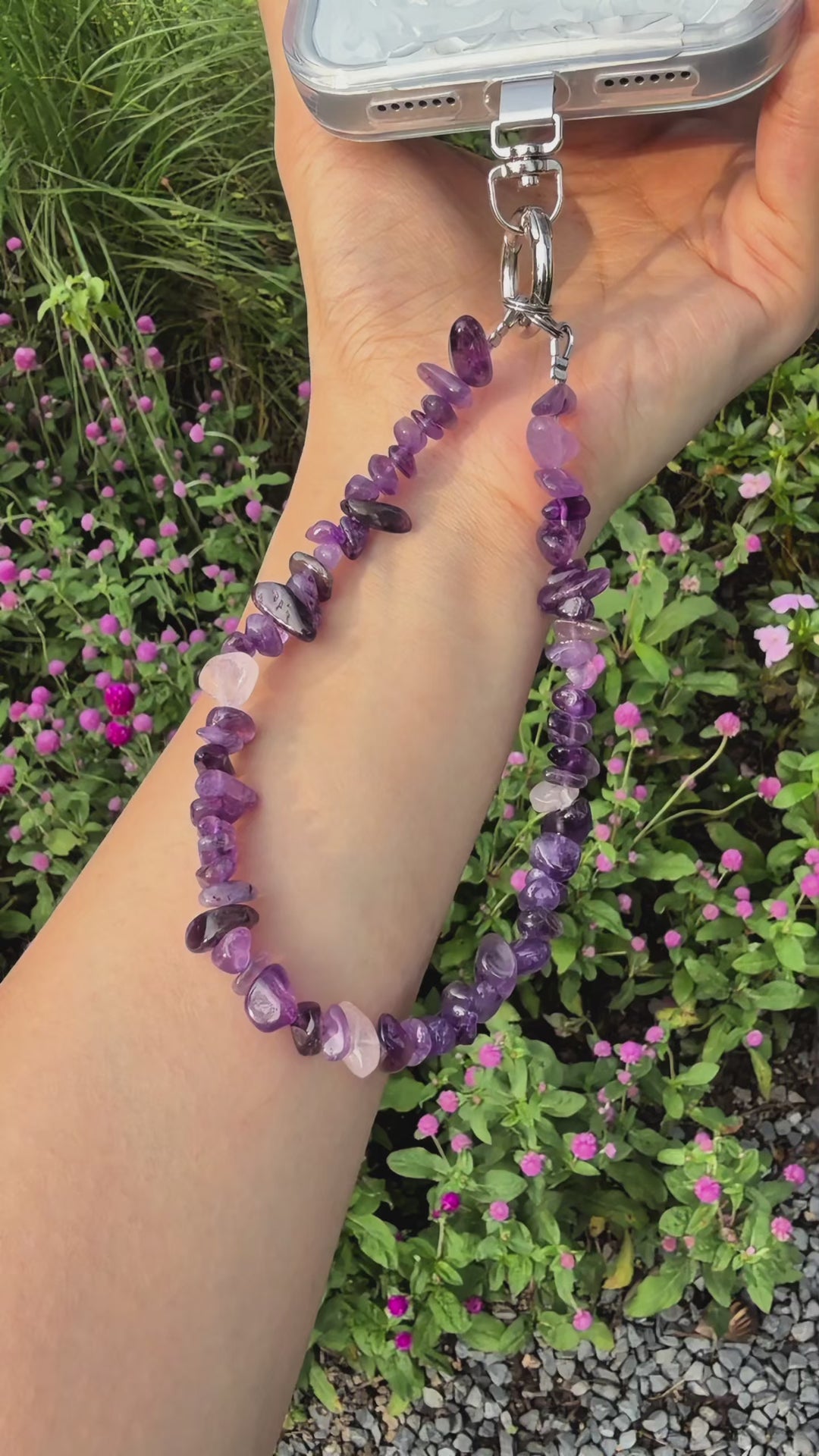 Amethyst Sacred Geometry Crystal Phone Case | Handmade Spiritual Energy Design